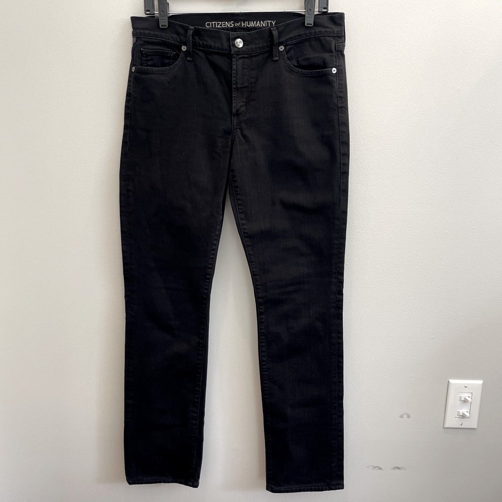 Citizens Of Humanity Womens Sz 30 Mid-Rise Straight leg Jeans Indigo/black/ Blue